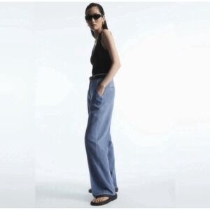 COS Wide Leg Denim Trouser Jeans Organic Cotton Tencel NWT UK 10 / US 6
